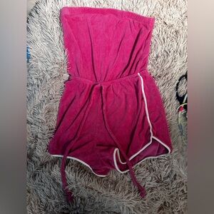 Terry cloth romper is